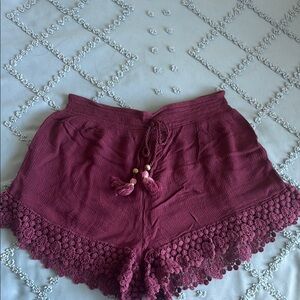 Mudd Purple High Waist Shorts with Intricate Hem